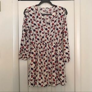 Forever 21 Floral 3/4 Sleeve Cold-Shoulder Dress